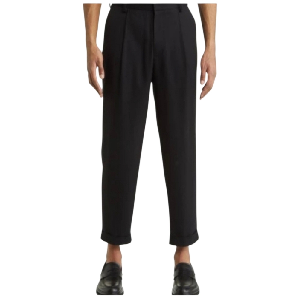 Open Edit Mens Navy Blue Pants Pleated Cuffed Cropped Size 38 New from Nordstrom
